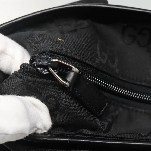 GUCCI GG Canvas Tote Bag Outlet Black Silver 180450 Auth ep10324 - Picture 9 of 16